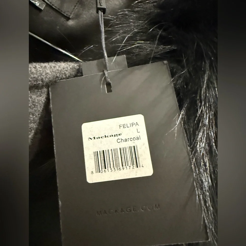 MACKAGE WOOL and CASHMERE coat with removable real fur colour - Picture 3 of 7